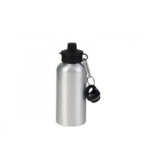 600ml Silver Aluminium Water Bottle With Two Caps (WB-AL600ST-1 )
