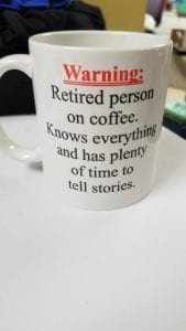 retired person coffee mug