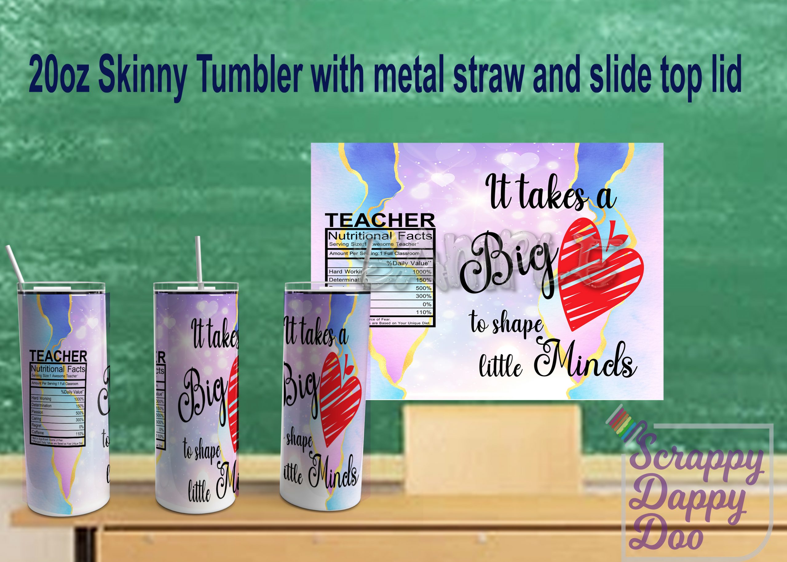 20oz Teacher Skinny Tumblers  Insulated Tumbler With Straw
