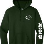 yes I would like COUGARS down the sleeve in flat vinyl (color will coordinate with sweatshirt) +$10.00