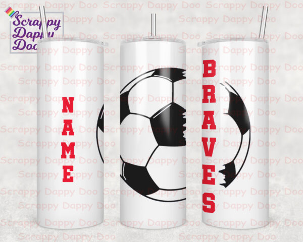 Manalapan Braves 2013 Girls Soccer - 20oz Metal Tumbler - Image 2