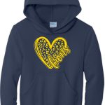 Heart Lions Navy Hoodie with yellow design $0.00