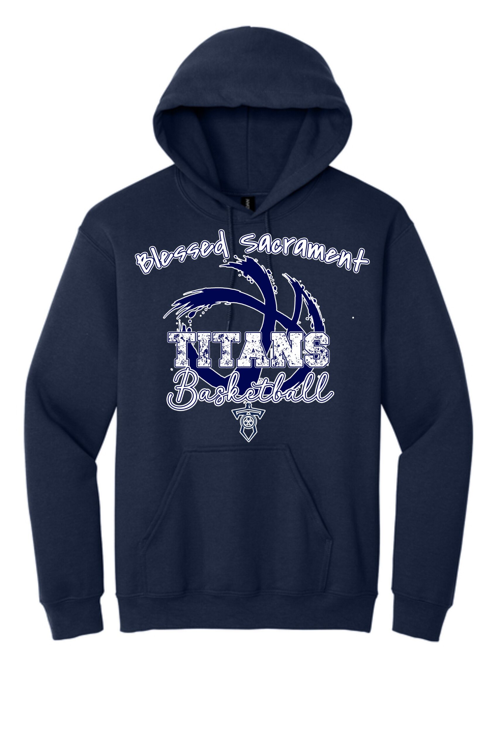 Blessed Sacrament Titans Basketball Splatter Hoodie - Image 2