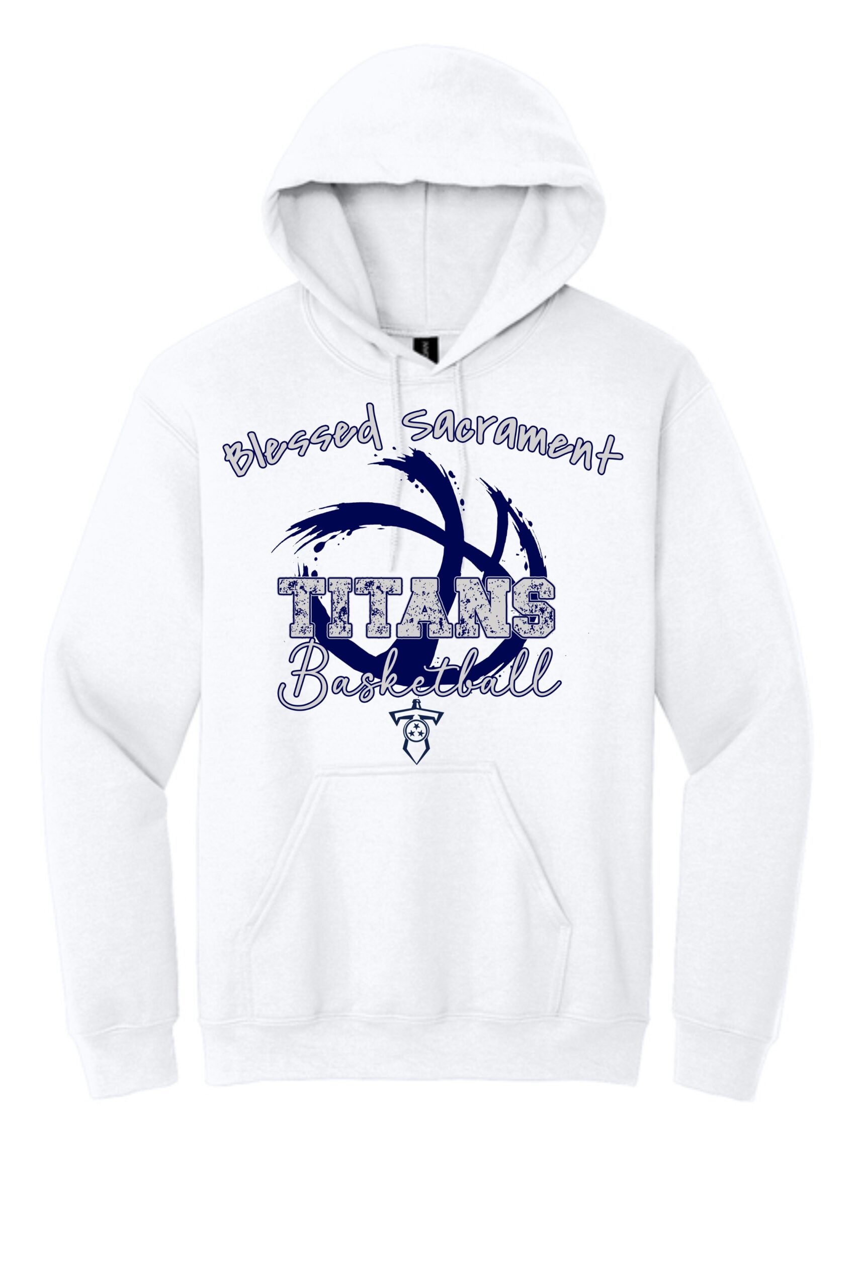 Blessed Sacrament Titans Basketball Splatter Hoodie - Image 3