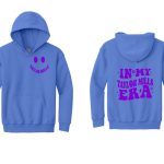 Carolina Blue hoodie with purple design