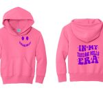 Neon Pink Hoodie with Purple design