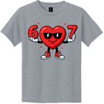 Sport Grey shirt with cool heart and 6 7
