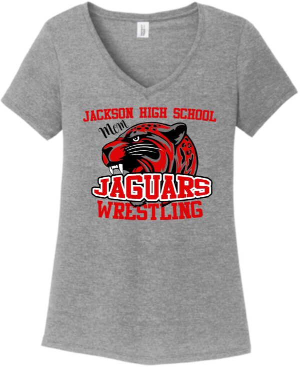 Jackson Wrestling Mom's  Ladies V-Neck T-shirt