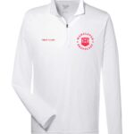 white with red logo and red name embroidered