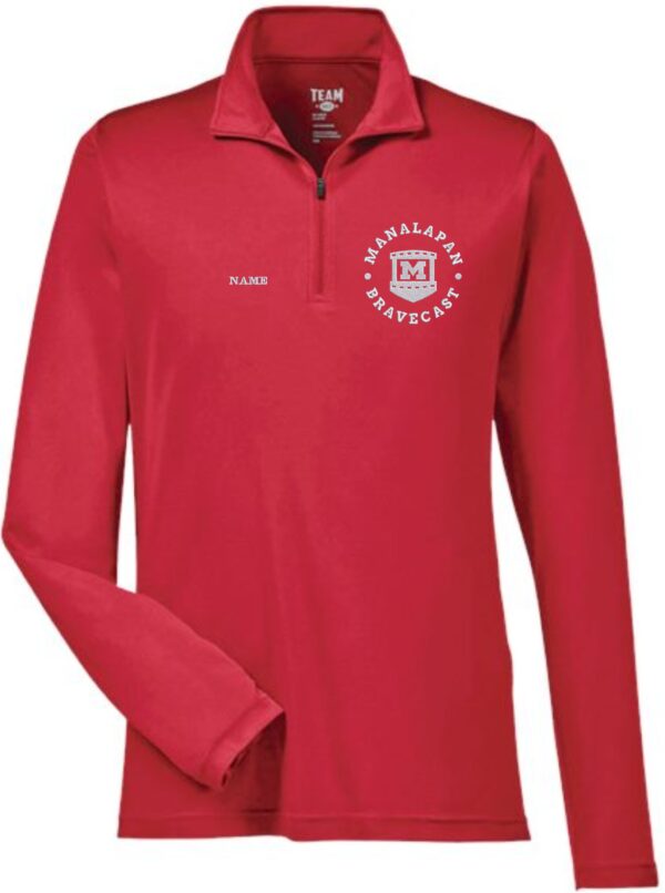 Bravecast - 1/4 zip shirt with embroidered design (RED shirt considered uniform)
