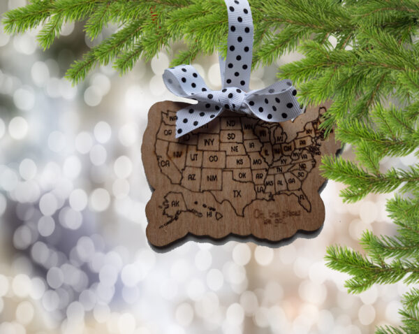 USA Map Tracker and Ornament