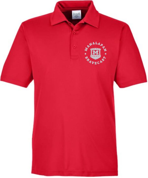 Bravecast - Red Polo performance shirt with embroidery (counts as uniform)