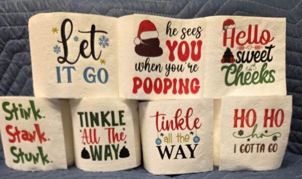 Gag gift Toilet Paper with Holiday sayings