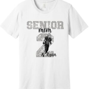MHS Braves Basketball Senior Shirt - 100% cotton Short Sleeve T-shirt 1-photo and number