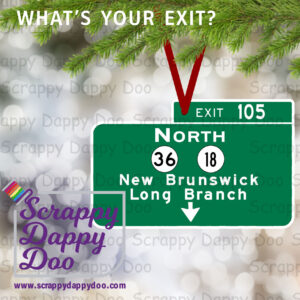What's your exit? Keepsake ornament of the Garden State Parkway Sign