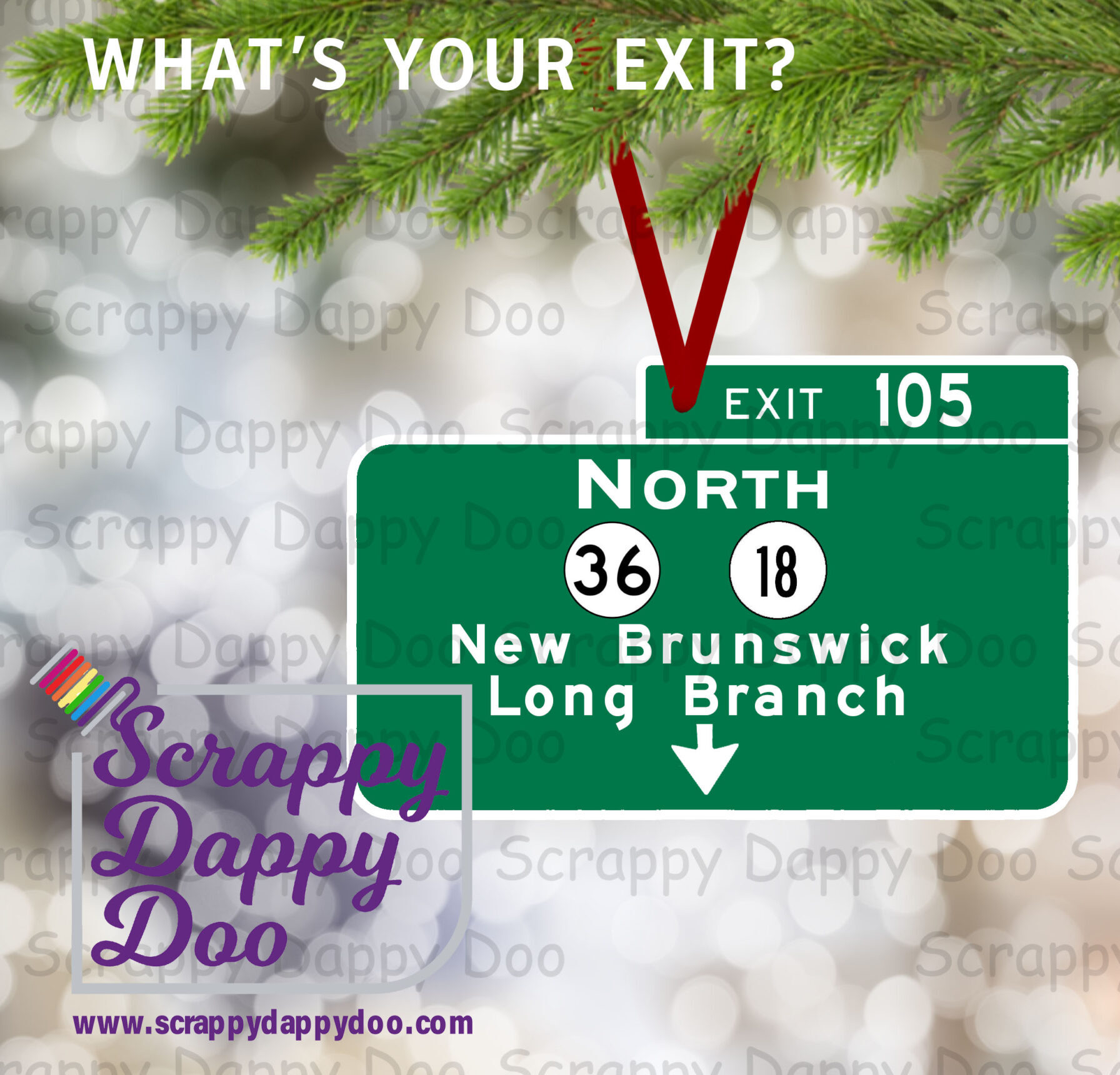 What's your exit? Keepsake ornament of the Garden State Parkway Sign