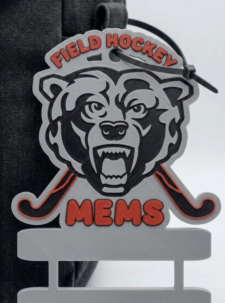 MEMS Field Hockey Hair Tie Bag Tag