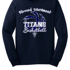 Blessed Sacrament Titans Basketball Splatter long sleevev t-shirt